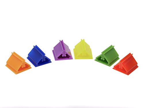 Value Pack of 120 Multicolor Game Card Stands 3/4" x 3/4" (6 Sets of 20) Blue, Yellow, Red, Green, Orange, Purple Board Game Pieces Games
