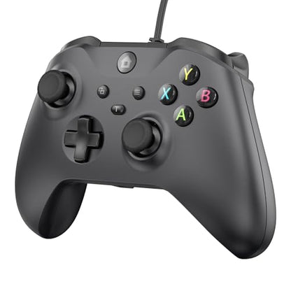 IWGAME Wired Controller for X-BOX/PC, Hall Effect Joysticks&Triggers Gamepad with Turbo, 3.5mm Headphone Jack/Dual Vibration, Compatible with X-BOX One/S/X, X-BOX Series S/X, PC, IOS, Android Platforms(Black, 7.2ft) - color: Black
