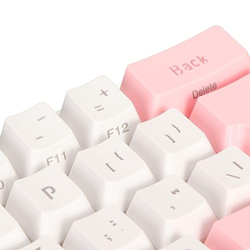 Dioche Mini Keyboard, 60 Percent 61 Keys Wired Gaming Keyboard RGB Small Gaming Keyboard Imitated Mechanical Compact for Typist Desktop, Laptop (Pink White)