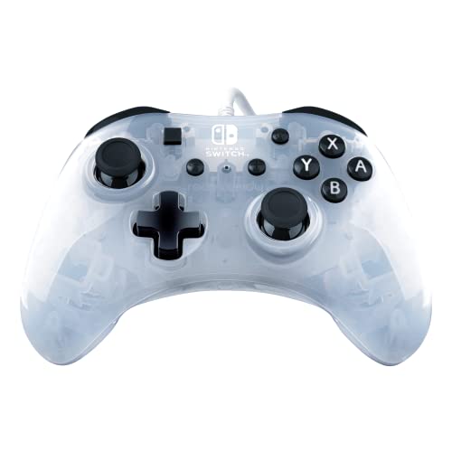 PDP Rock Candy Enhanced Wired Nintendo Switch Pro Controller, Switch Lite/OLED Compatible, Compact Durable Ergonomic Non-Slip Joystick (Frost White) - color: Frost White