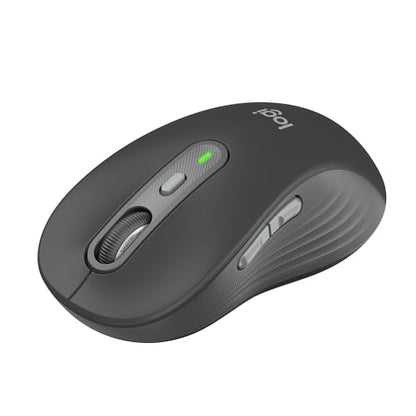 Logitech Signature Plus M750 L Wireless Mouse - for Large Hands, SmartWheel, Bluetooth, Multi Device, 24-Month Battery, Silent Clicks, Customizable Side Buttons, Contoured Shape - Graphite - style: Large Size