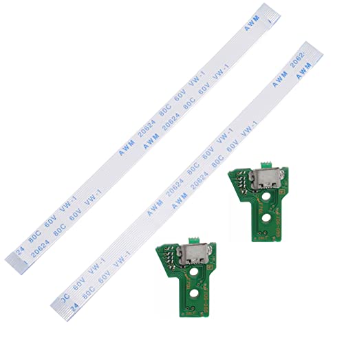 2pcs JDS050/055 Charging Port(w/ 12pin Cable) for PS4 DualShock 4