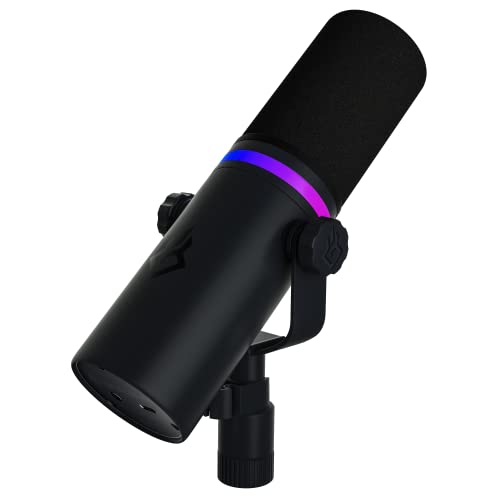 BEACN Dynamic USB Microphone for PC - Professional Podcast & Desk Mic | Studio-Quality USB-C Mic for YouTube, Twitch, Gaming, Streaming & Recording. RGB Lighting, DSP control, Headphone Monitor. - color: Dark