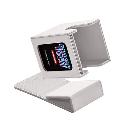 Commander Deck Box Lite - Card Display with Mini Snap Card Holder & Removable Cover, Fits 100+ Single-Sleeved Cards, Ideal for MTG, PTCG, OPCG, SWU & More (White) - color: White