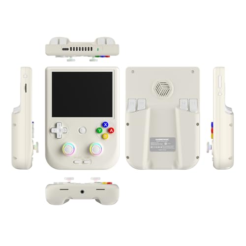 RG406V Handheld Game Console RG 406V 4-inch IPS Multi-touch Screen Retro Game Console No Card Android 13 Retro Emulator RG406V 5500mAh Battery 1080p DP WIFI Bluetooth Beige White - style: Beige White