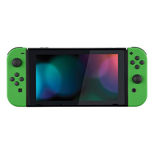 eXtremeRate DIY Replacement Shell Buttons for Nintendo Switch & Switch OLED, Green Soft Touch Custom Housing Case with Full Set Button for Joycon Handheld Controller - Console Shell NOT Included - color: Green