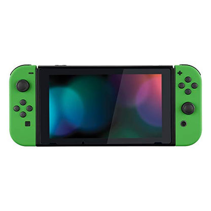 eXtremeRate DIY Replacement Shell Buttons for Nintendo Switch & Switch OLED, Green Soft Touch Custom Housing Case with Full Set Button for Joycon Handheld Controller - Console Shell NOT Included - color: Green