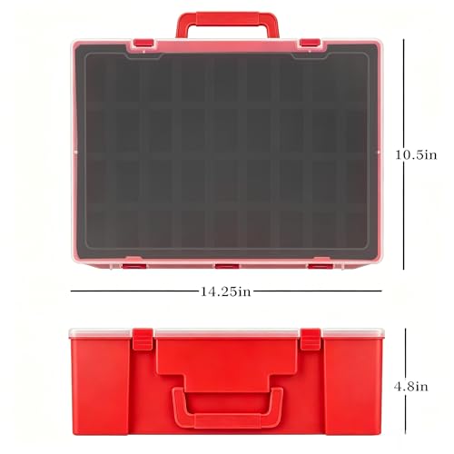 Miniature Storage Sturdy Carrying Figure Case -108 Slot Figurine Minature Carrying Case Compatible with D&D and More (Red) - color: Red