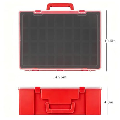 Miniature Storage Sturdy Carrying Figure Case -108 Slot Figurine Minature Carrying Case Compatible with D&D and More (Red) - color: Red