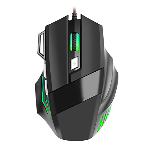 ASHATA RGB USB Wired Gaming Mouse, 3200DPI Ergonomic Streamlined Backlit Gaming, USB Cord Gaming for PC Laptop Designer, Plug and Play
