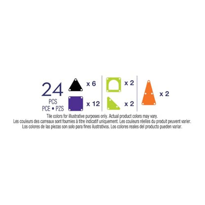 MAGNA-TILES microMAGS 24-Piece Spooky Travel Set, The Original Magnetic Building Brand - style: Spooky