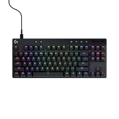 Logitech G PRO X TKL Rapid Tenkeyless Gaming Keyboard (Hall-Effect) - Black | Hall-Effect Magnetic Analog Switches with Rapid Trigger, Lightsync RGB, Detachable USB-C Cable, Volume Roller & Media Buttons - color: Black, size: TKL - Wired, style: Rapid Tri