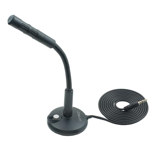 LANDIBO 3.5mm Male Microphone, Plug and Play Desktop Laptop gooseneck Microphone, Suitable for Games, Meetings, Recording, podcasts, Games, and Online Chat