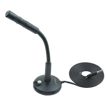 LANDIBO 3.5mm Male Microphone, Plug and Play Desktop Laptop gooseneck Microphone, Suitable for Games, Meetings, Recording, podcasts, Games, and Online Chat