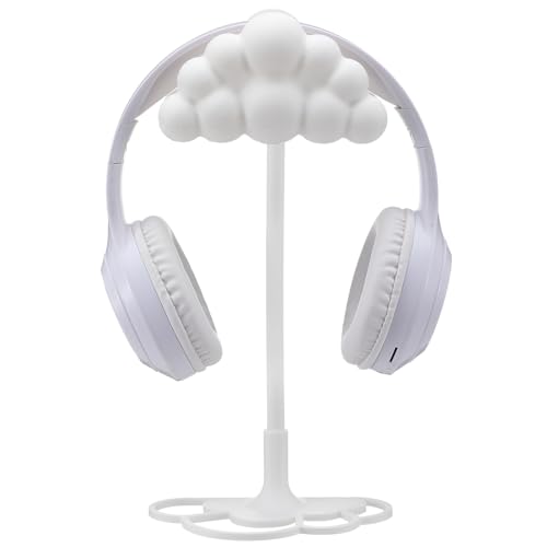 Yookeer Cloud Headphone Stand 3D White Cloud Cute Headphone Decor for Gamer Room Office Desk Gaming Gifts for Women Girlfriend Office Worker