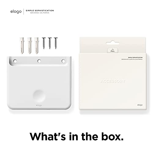 elago Universal Remote Holder Mount Compatible with Apple TV Remote and All Other Remote Controls - Adhesive Tape or Screw Mounting Options, Available Wired Charging [Large] [White] - color: White, size: Large