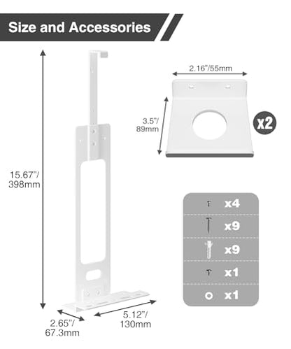 Upgraded Adjustable Console Holder Wall Mount for PS5: Black Gaming Stand for PlayStation 5/PS5 Slim/Pro Digital Disc Edition With 2 Controller Kits White - color: White