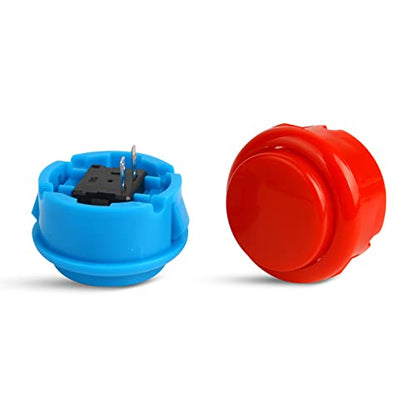 Larcele 30MM Console Box Push Button for Arcade Game Projects YXJKG-01 | 12 Pcs, 6 Colors, DIY Plug-in Replacement Switch Part - size: 30MM