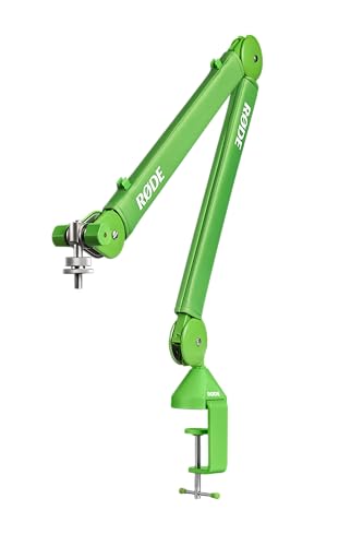 RØDE PSA1+ Professional Studio Arm with Spring Damping and Cable Management (Green) | Parallelogram Spring Design, Supports 94g-1.2kg, 37 Horiz and 34 Vert, Includes Clamp, Desk Insert and 3/8→5/8 Adapter - color: Green, style: PSA1+