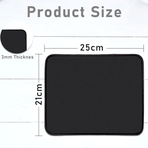 10 Pcs Computer Mouse Pad,Premium-Textured Mouse Pad with Stitched Edge,Gaming Mouse Pads with Non-Slip Rubber Base,Waterproof Mouse Pad for Laptop Computer Office Home(Black-10.2x8.2)
