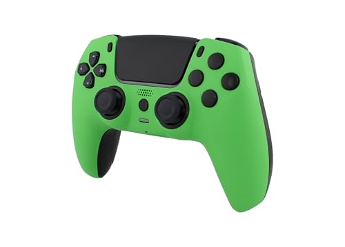 Crazy Controllerz Custom Wireless Controller for PS5 with Z-Touch™ Seamless Soft Touch Front Shell and Z-Grip™ Comfort Zones - Neon Green - color: NEON GREEN