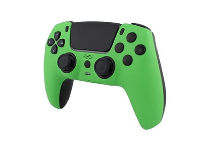 Crazy Controllerz Custom Wireless Controller for PS5 with Z-Touch™ Seamless Soft Touch Front Shell and Z-Grip™ Comfort Zones - Neon Green - color: NEON GREEN