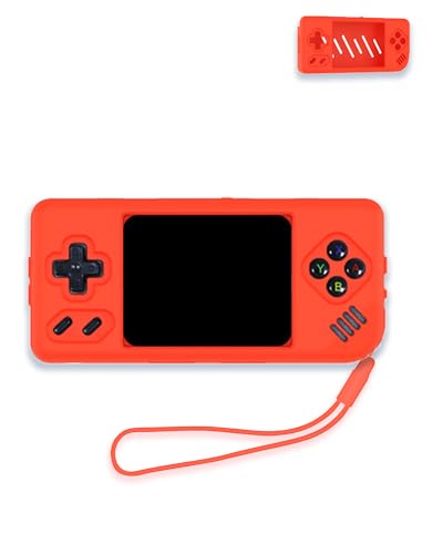 Silicone Case for Anbernic RG28XX ,Full Body Soft Silicone Handheld Drop-Proof Protector Case with Shockproof,Non-Slip,Anti-Collision,Purple - color: Orange