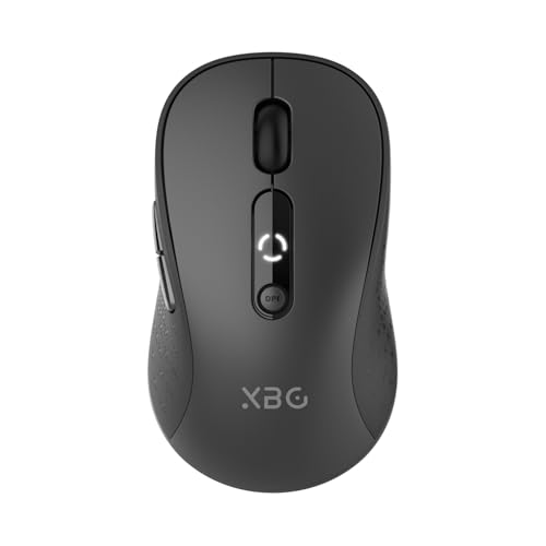 XBG B15 Tri-Mode Wireless Bluetooth Mouse with Battery Indicator for Laptop | Bluetooth 5.0/4.0 & 2.4G, 2400 DPI, 500mAh Type-C Rechargeable, Ergonomic Silent Click, Multi-Device for PC Tablet Office - style: B15-Black