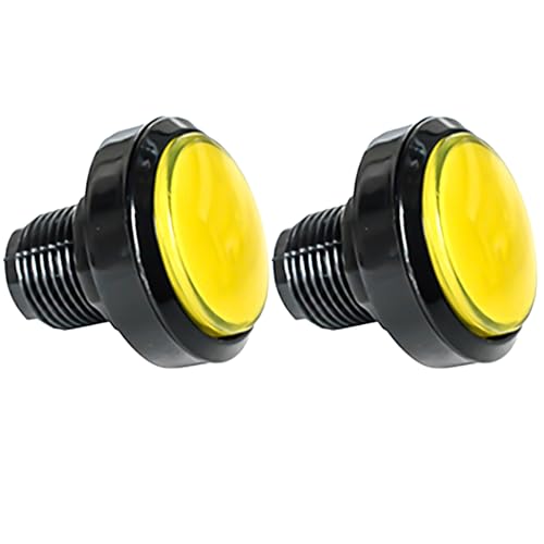 Push Button Micro Switch 46mm Round DC 12V LED Illuminated for Arcade Video Games 2Pcs Yellow - color: Yellow