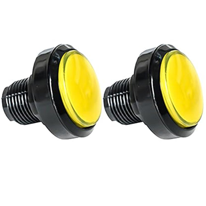 푸시 버튼 마이크로 스위치 46mm 원형 DC 12V LED 조명 아케이드 비디오 게임용 2개 옐로우 - color: 옐로우