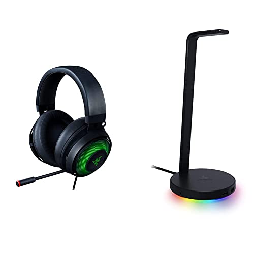 Razer Kraken Ultimate RGB USB Gaming Headset + Base Station V2 Chroma Bundle: Classic Black - style: Ultimate Edition