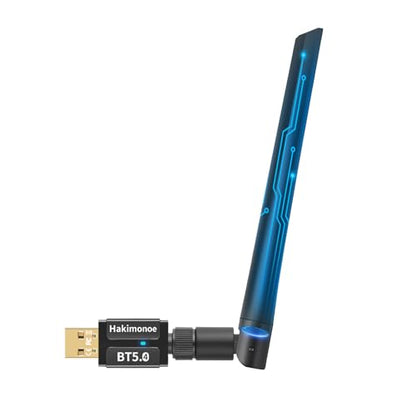 Long Range Bluetooth 5.4 Adapter for PC, Wireless USB Dongle External Antenna for Windows 11 10 8.1 7 Linux Laptop Desktop Computer, Pair with Bluetooth Headset Speaker Mice Keyboard Printer - style: Latest BT5.4-Detachable Antenna-BT548
