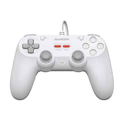 GameSir Tegenaria Lite Wired Controller for PC, 1000Hz Polling Rate, Hall Effect Joysticks and 2 Remappable Buttons, Dual Vibration, Turbo, PC Gaming Controller for Steam/Android/iOS/Switch(White) - color: White