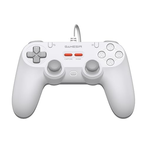 GameSir Tegenaria Lite Wired Controller for PC, 1000Hz Polling Rate, Hall Effect Joysticks and 2 Remappable Buttons, Dual Vibration, Turbo, PC Gaming Controller for Steam/Android/iOS/Switch(White) - color: White
