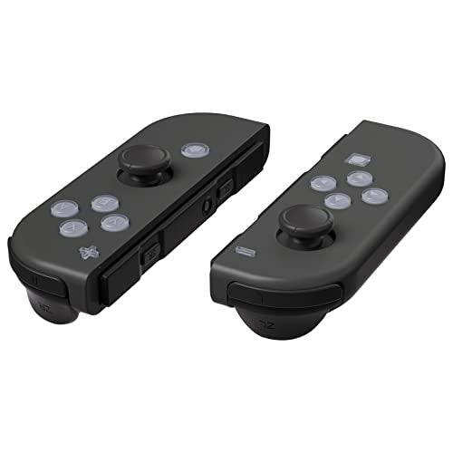 eXtremeRate Replacement Two-Tone Jelly Buttons for JoyCon, New Hope Gray & Clear w/Symbols Custom Controller ABXY Direction Home Capture + - Keys, Action Face Button for Nintendo Switch & Switch OLED - color: New Hope Gray & Clear