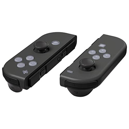 eXtremeRate Replacement Two-Tone Jelly Buttons for JoyCon, New Hope Gray & Clear w/Symbols Custom Controller ABXY Direction Home Capture + - Keys, Action Face Button for Nintendo Switch & Switch OLED - color: New Hope Gray & Clear
