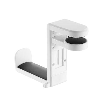 HARFINGTON Headphone Stand Holder 360 Degree Adjustable Clamp Desk Hook Clamp 0.39"-1.65" Clamping Range PC Gaming Headset Stand for Headphone Earphone, White/Black - color: White Black