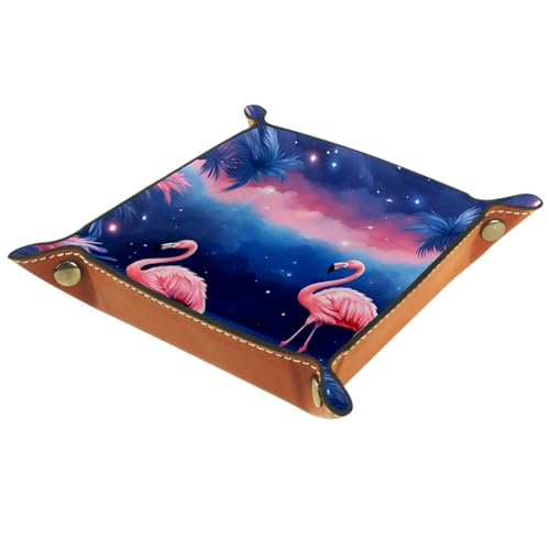 Starry Flamingo Dice Tray PU Leather Dice Rolling Tray Folding Dice Holder for Dice Games, Like RPG, DND and Other Table Games - color: Multi 6
