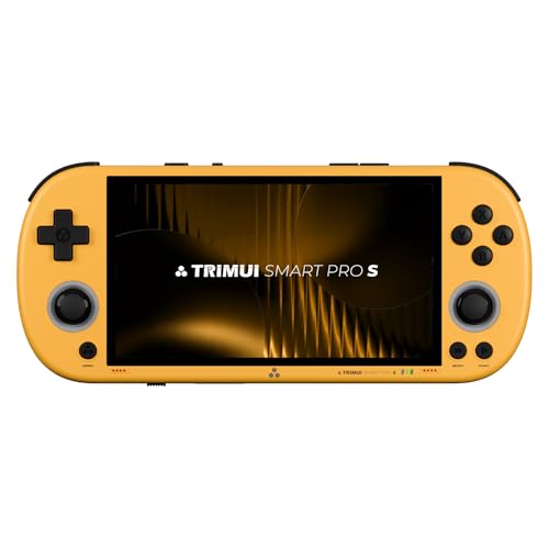 Trimui Smart Pro-S 4.96″ Retro Handheld Game Console, Allwinner A523 Octa-Core 2.0GHz, Mali-G57, Active Cooling, L3/R3, Linux, 8GB + microSD (YELLOW-64GB) - color: Yellow-64gb