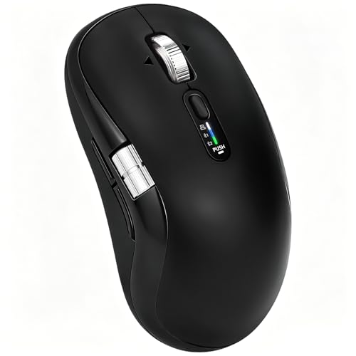 Wireless Bluetooth Multi-Device mouse with 7 Programmable Buttons(Mac/Windows), 4-way Navigation Scroll, 5 level DPI, Side Scroll, Quiet Click Mice for Computer, Laptop, PC, iPad, Tablet, MacBook.