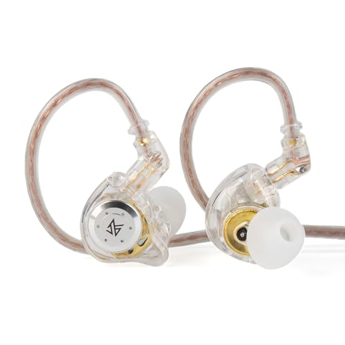 KZ EDX PRO Gaming Earbuds, IEM Earphones Headphone with 1DD, IEM for Gaming, HiFi Deep Bass in Ear Monitors with New 10mm Dynamic Driver Detachable Cable for Video Music Church (White, with mic) - color: White, size: With Mic, style: With Mic