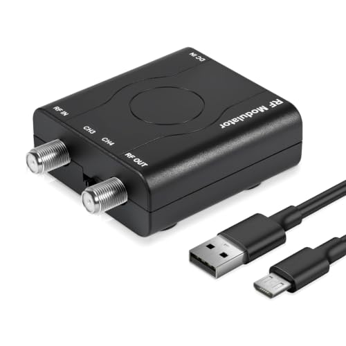 HDM61 HDMI to RF Modulator VHF NTSC 1080P Converter for TV Game Console | NTSC CH3/CH4 Output, Durable ABS, CATV, HDMI 1.4, Up to 1080P, PLL VHF Control Plug & Play for PC, Game Console, TV