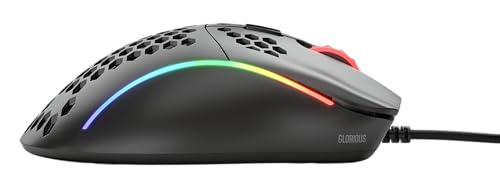 GLORIOUS Model D- (Minus) Wired Gaming Mouse - 61g Superlight Honeycomb Design, RGB, Ergonomic, Pixart 3360 Sensor, Omron Switches, PTFE Feet, 6 Buttons - Matte Black
