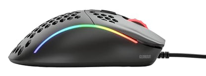GLORIOUS Model D- (Minus) Wired Gaming Mouse - 61g Superlight Honeycomb Design, RGB, Ergonomic, Pixart 3360 Sensor, Omron Switches, PTFE Feet, 6 Buttons - Matte Black