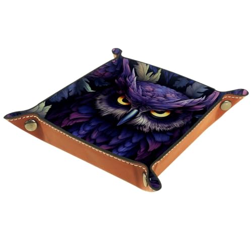 Purple Owl Dice Tray PU Leather Dice Rolling Tray Folding Dice Holder for Dice Games, Like RPG, DND and Other Table Games - color: Multi 8