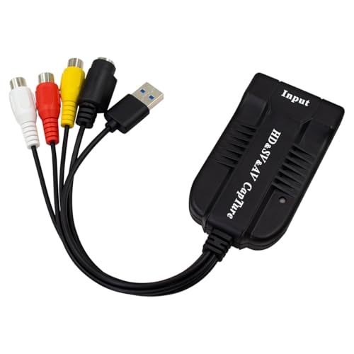 Male USB Capture Card Device, 4K HDMI, AV, RCA, S-Video,Composite to USB 2.0 Capture Card,Convert Analog to Digital,Video Game Capture for Gaming/Live Streaming Recorder for PS5/Switch/Camera/PC/OBS