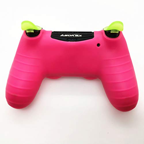 Ps4 Controller Skin Silicone Case Grip Glow in Dark Protective Cover for PS4/slim/Pro Dualshock 4 Controller(Glow Pink) - color: Glow Pink