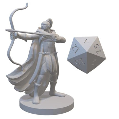 Ranger Miniatures for DND Pathfinder RPG Unpainted Resin 28mm-32mm 3D Printed (Half Orc Male Ranger 2) - style: Half Orc Male Ranger 2