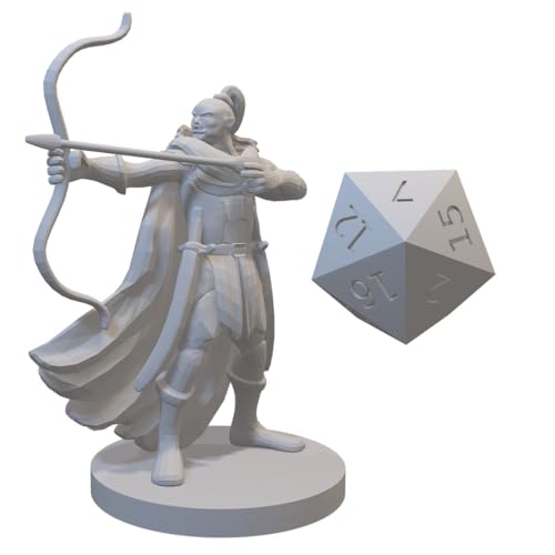 Ranger Miniatures for DND Pathfinder RPG Unpainted Resin 28mm-32mm 3D Printed (Half Orc Male Ranger 2) - style: Half Orc Male Ranger 2