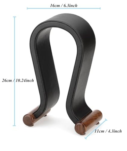 ONEGenug Wooden Headset Stand,Universal Earphone Hanger Holder for Gaming Headsets & DJ Studio Headphones Desktop Headphone Rack for All Headphone Size